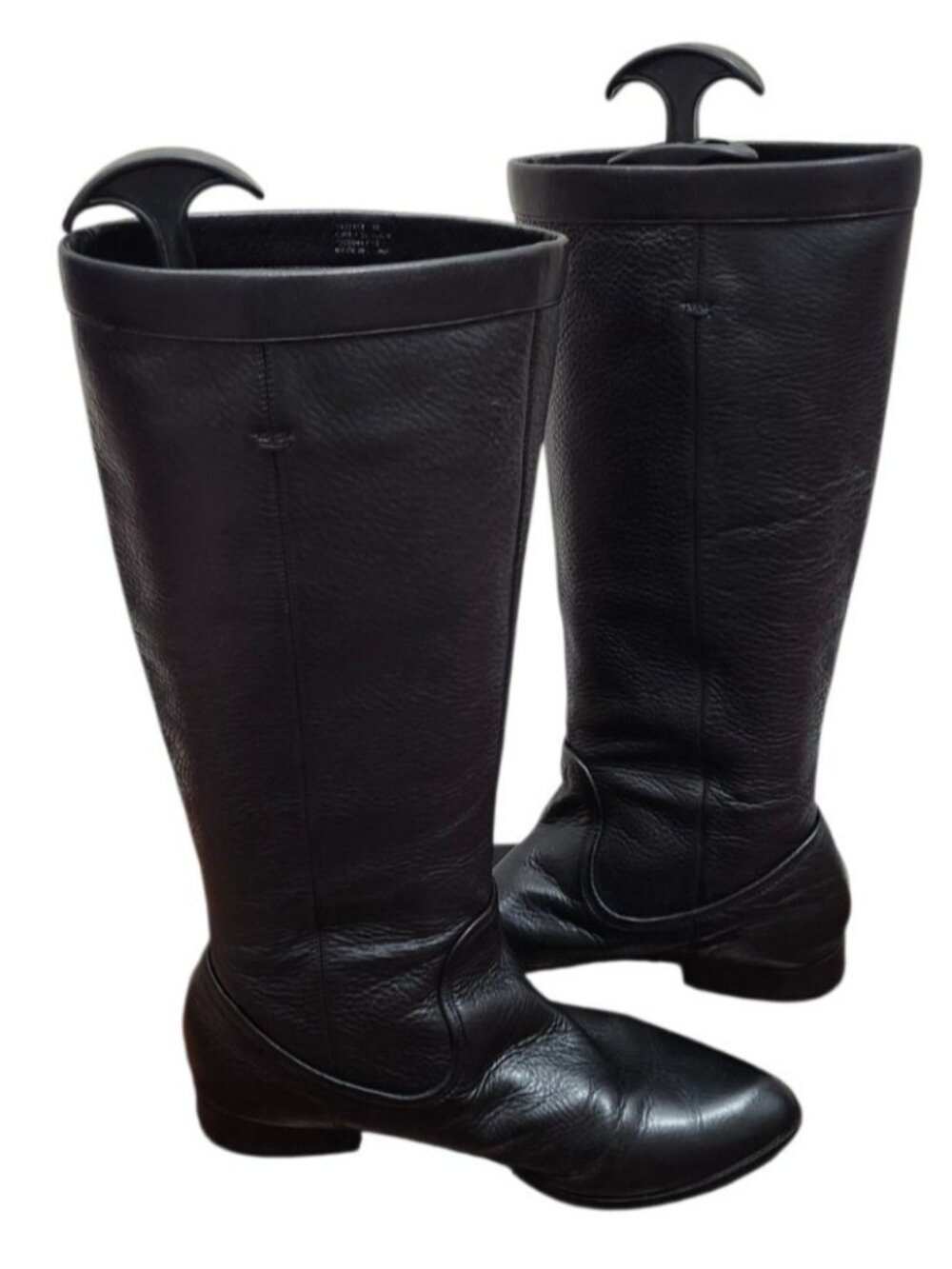 Frye Cindy Slouch Tall Riding Boots Black Pebbled Leather Knee High Women’s 8.5 - Picture 11 of 15